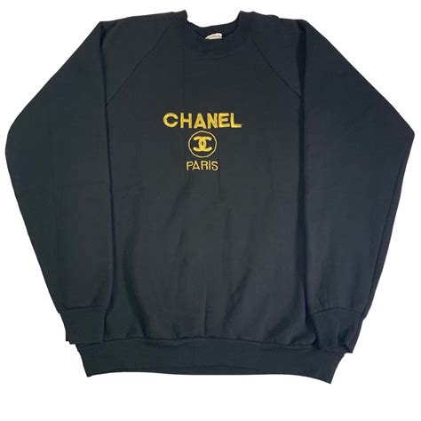 chanel logo crewneck sweatshirt|chanel flannel cardigan.